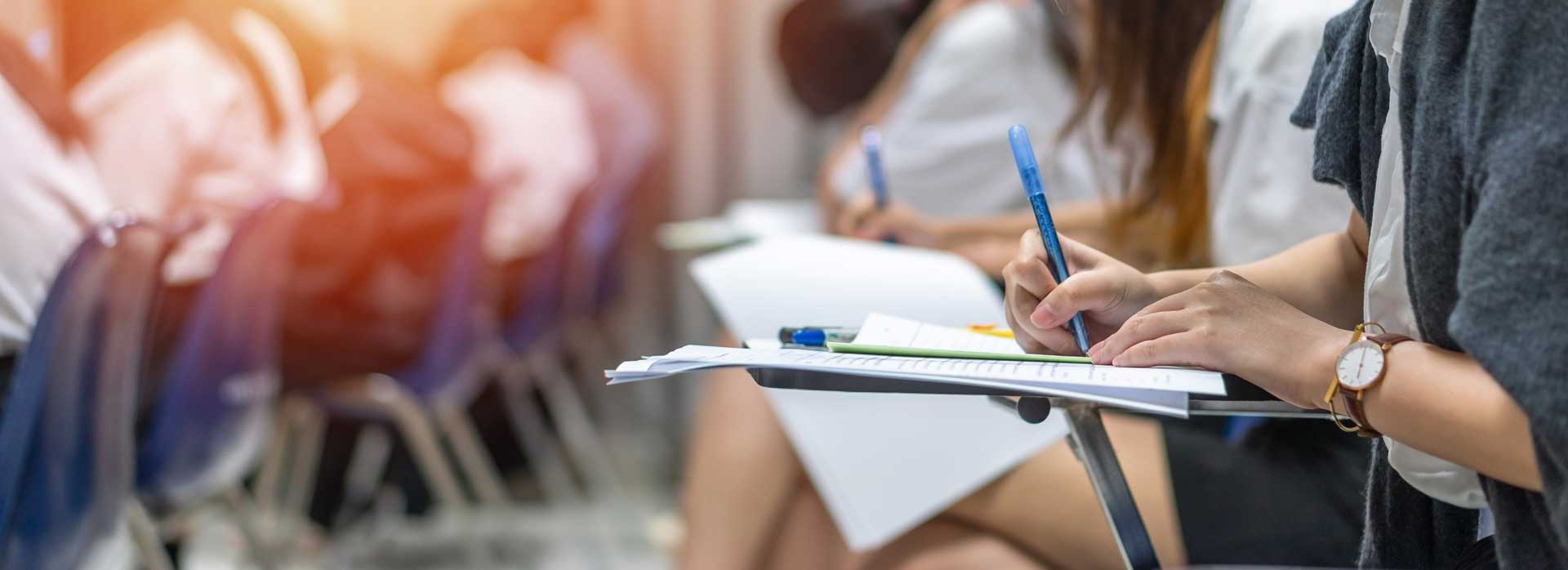 Students taking a test