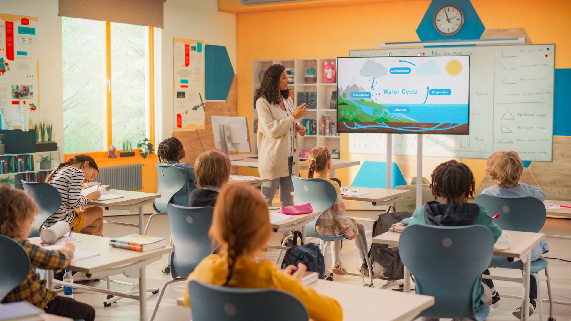 Students learning in a classroom